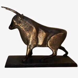 SPI Bronze Ranch Master Bull Statue Sculpture 4"D x 7.5"W x 10"H 9.5lbs